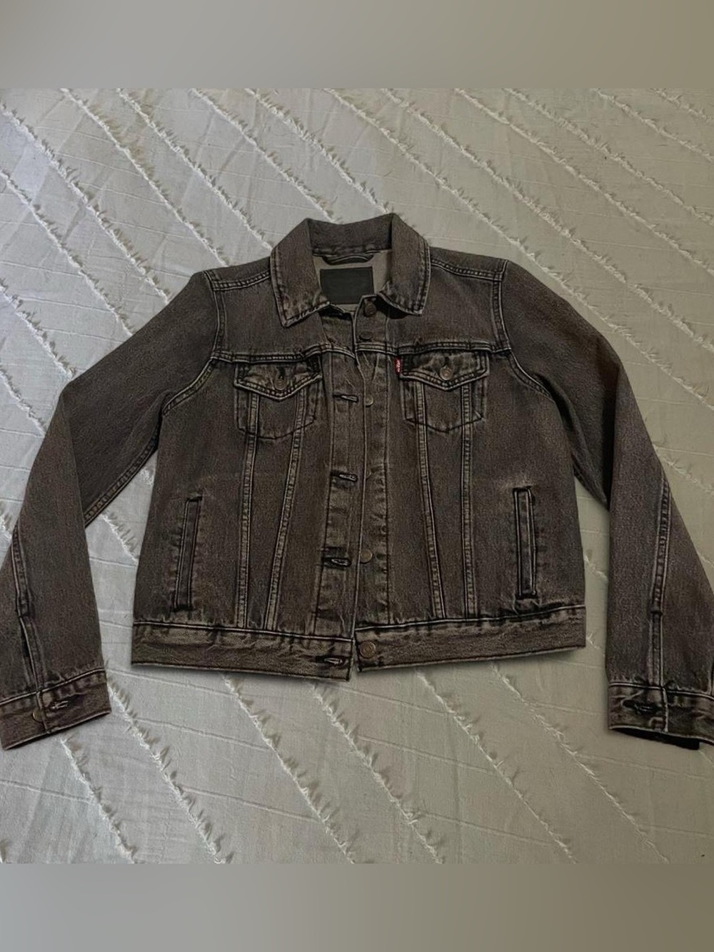 🖤 LEVI’S • Authentic Levi Strauss & Co, Washed Black Denim Trucker Jacket